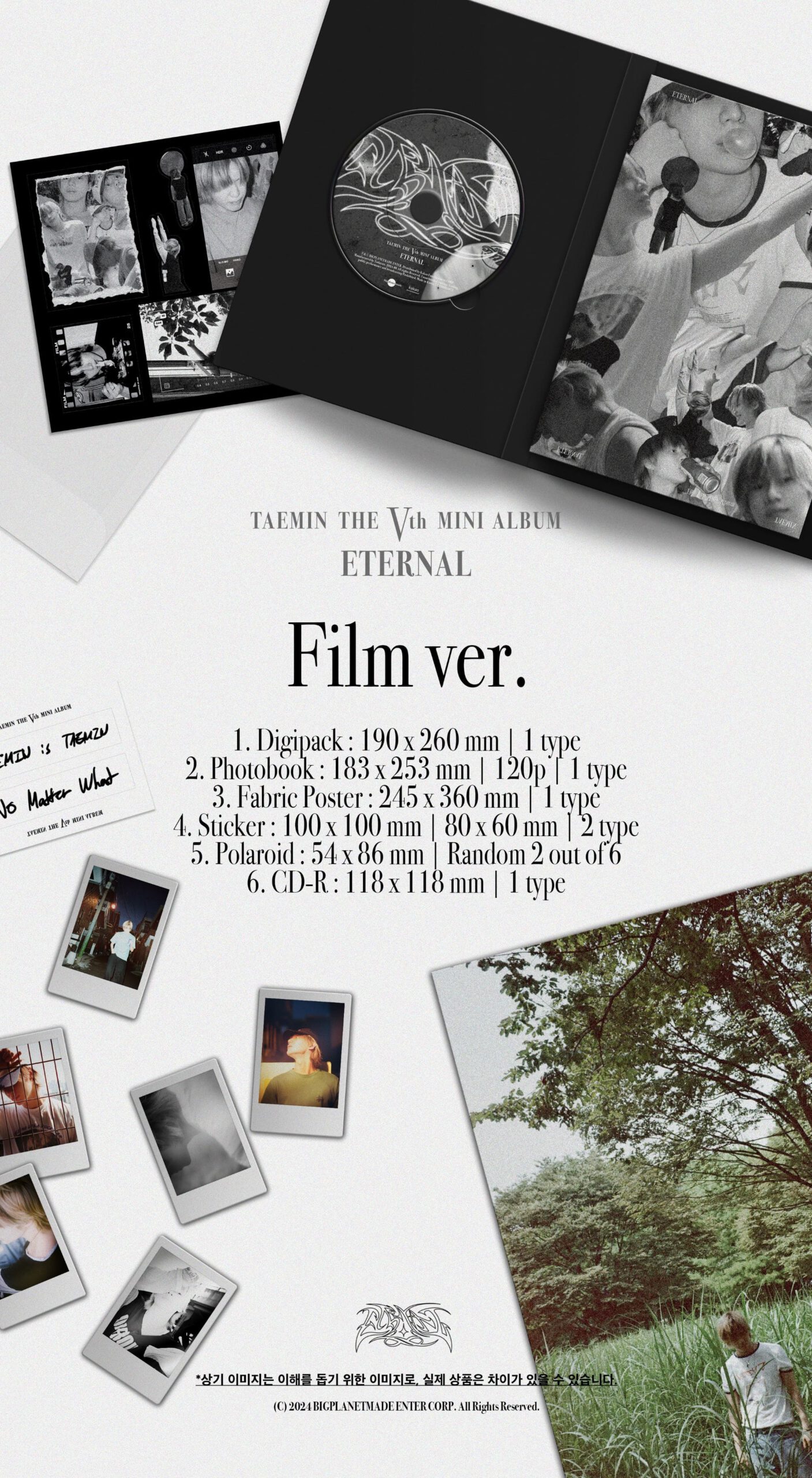 Taemin Eternal - 5th mini album - Film version details